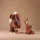 Wood Finish Resin Statues of Adult and Baby Elephant (Set of 2)